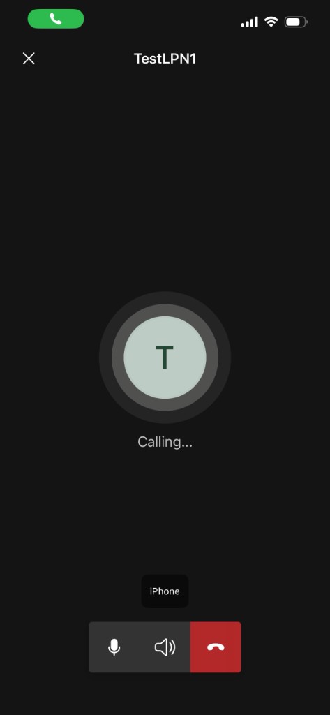 Calling screen while waiting for the other person to answer