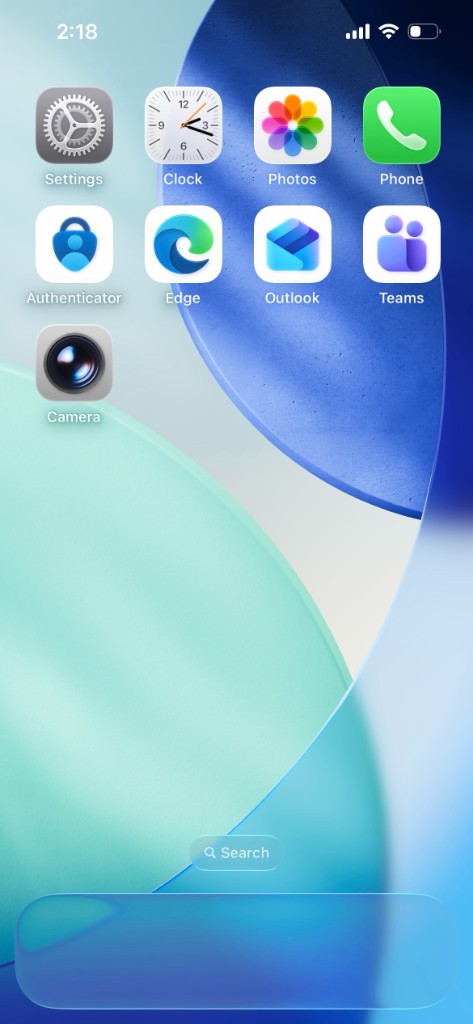 iPhone Home Screen with the Teams app in the second row
