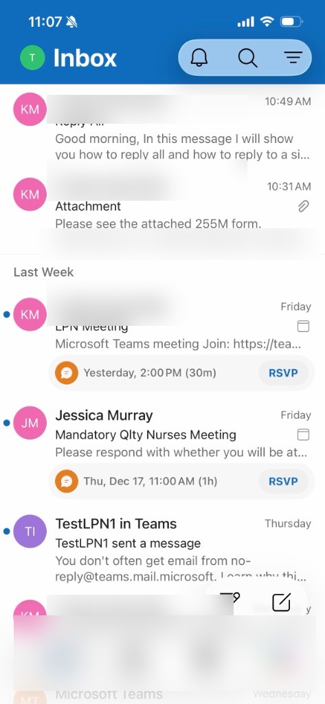 The inbox with every message in one list