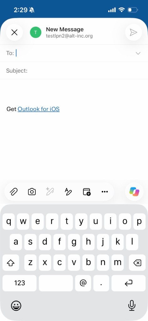 A blank new message