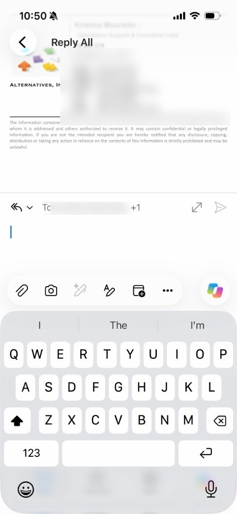 A reply all with more than one person in To